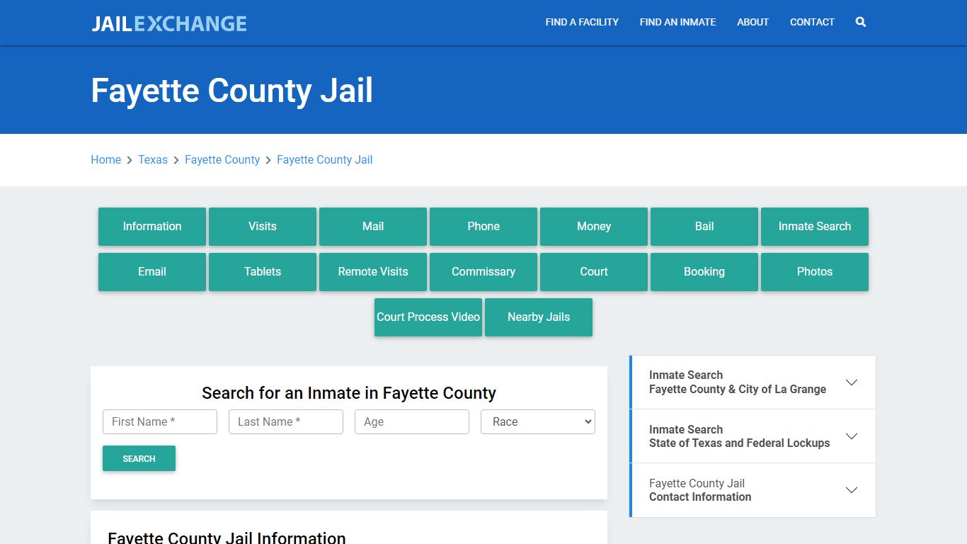 Fayette County Jail Roster Lookup, TX, Inmate Search